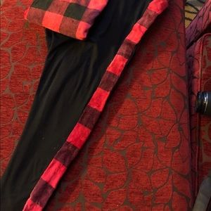 Boutique Leggings with Buffalo pattern stripe.